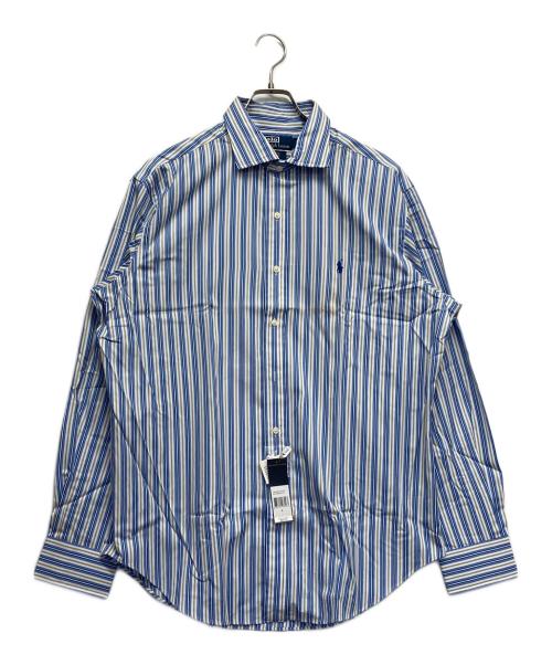 POLO RALPH LAUREN（ポロ・ラルフローレン）POLO RALPH LAUREN (ポロ・ラルフローレン) ロングスリーブシャツ ホワイト×ブルー サイズ:Lの古着・服飾アイテム