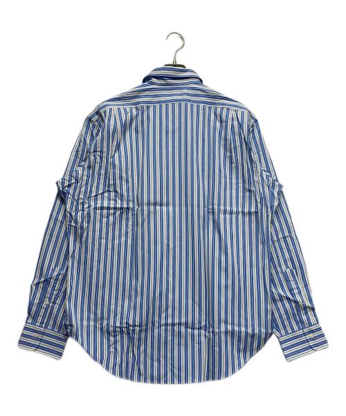 POLO RALPH LAUREN（ポロ・ラルフローレン）POLO RALPH LAUREN (ポロ・ラルフローレン) ロングスリーブシャツ ホワイト×ブルー サイズ:Lの古着・服飾アイテム