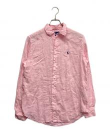 POLO RALPH LAUREN（ポロ・ラルフローレン）の古着「リネンL/Sシャツ」｜ピンク