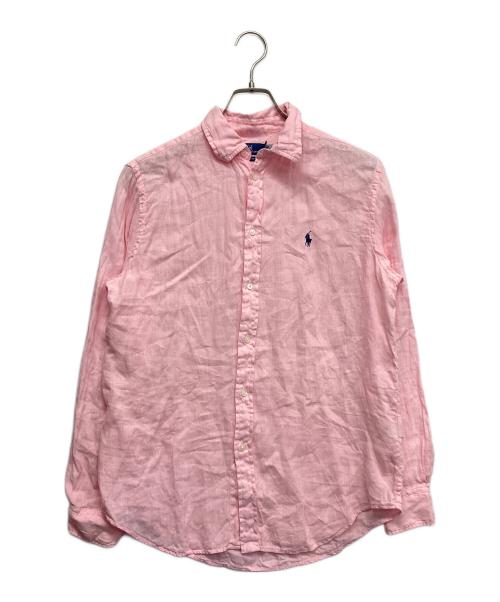 POLO RALPH LAUREN（ポロ・ラルフローレン）POLO RALPH LAUREN (ポロ・ラルフローレン) リネンL/Sシャツ ピンク サイズ:Mの古着・服飾アイテム