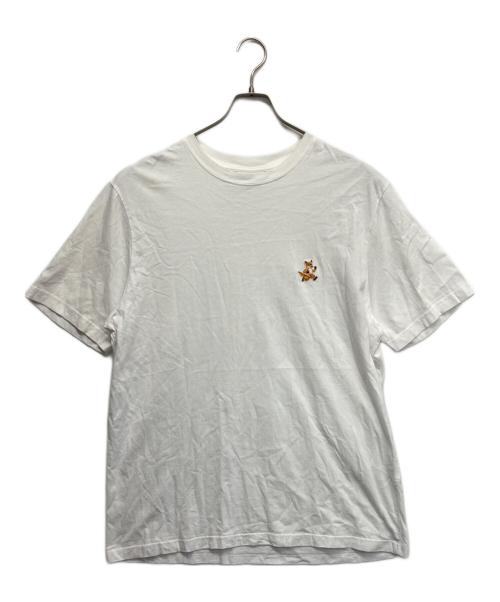 maison kitsune（メゾンキツネ）MAISON KITSUNE (メゾンキツネ) SPEEDY FOX PATC Ｔシャツ ホワイト サイズ:XLの古着・服飾アイテム