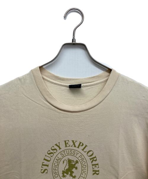 stussy（ステューシー）stussy (ステューシー) EXPLORER Tシャツ ベージュ サイズ:Lの古着・服飾アイテム
