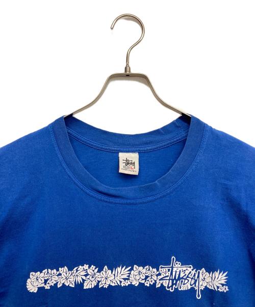 stussy（ステューシー）stussy (ステューシー) プリントTシャツ ブルー サイズ:Lの古着・服飾アイテム