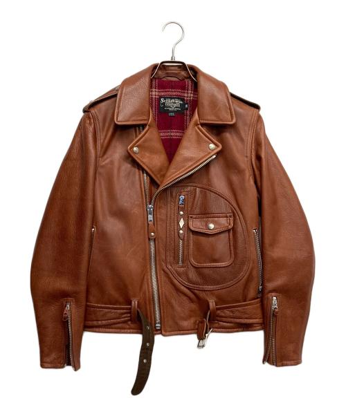 SCHOTT BROS.（ショット）SCHOTT BROS. (ショット) COW NEW NAKED D-POCKET RIDERS JKT ブラウン サイズ:36の古着・服飾アイテム