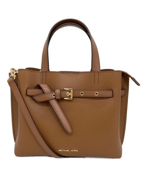 MICHAEL KORS（マイケルコース）MICHAEL KORS (マイケルコース) EMILIA ペブルレザー サッチェル スモール ブラウンの古着・服飾アイテム