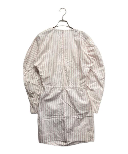 GANNI（ガニー）GANNI (ガニー) ビジュー付ストライプワンピース ピンク サイズ:32の古着・服飾アイテム