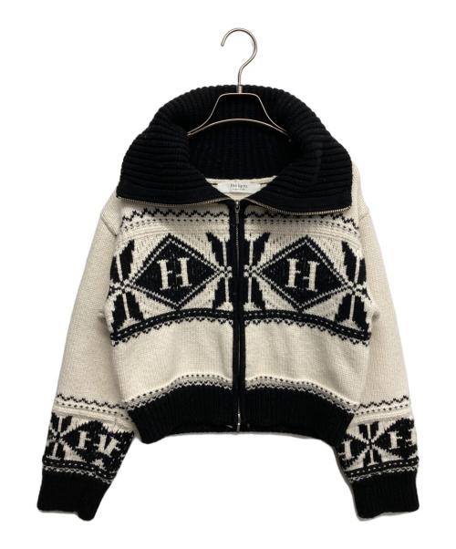 HER LIP TO（ハーリップトゥ）HER LIP TO (ハーリップトゥ) ノルディックニットカーディガン ホワイト サイズ:Fの古着・服飾アイテム