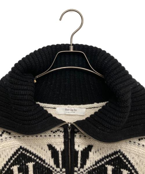 HER LIP TO（ハーリップトゥ）HER LIP TO (ハーリップトゥ) ノルディックニットカーディガン ホワイト サイズ:Fの古着・服飾アイテム