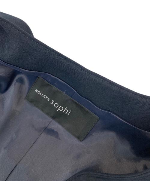 NOLLEY'S sophi（ノーリーズソフィー）NOLLEY'S sophi (ノーリーズソフィー) ダブルクロスノーカラージャケット ネイビー サイズ:40の古着・服飾アイテム