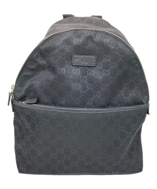 GUCCI（グッチ）GUCCI (グッチ) ナイロンシマリュック ブラックの古着・服飾アイテム