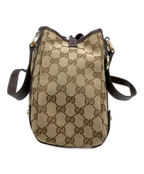 GUCCI（グッチ）GUCCI (グッチ) GGキャンバストートバッグ ブラウンの古着・服飾アイテム