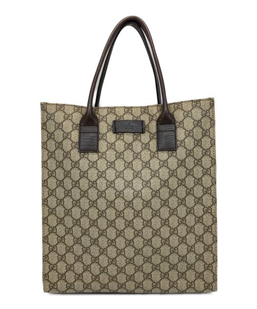 GUCCI（グッチ）GUCCI (グッチ) GGスプリームトートバッグ ブラウンの古着・服飾アイテム