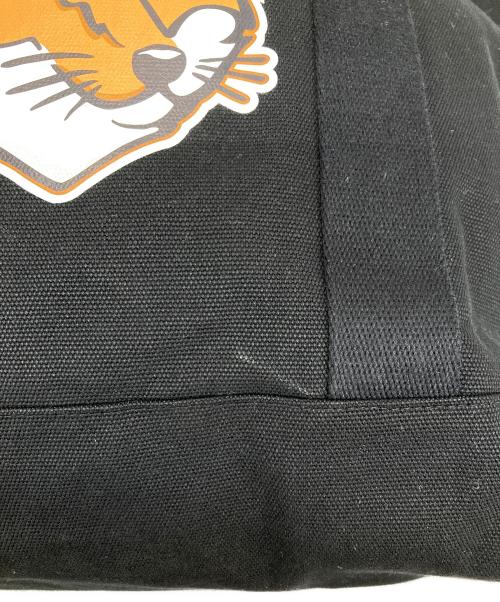 maison kitsune（アシッドメゾンキツネ）MAISON KITSUNE (アシッドメゾンキツネ) フォックスヘッド トートバッグ ブラックの古着・服飾アイテム