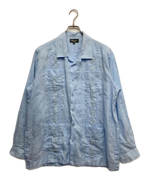 SUCCESSO（スッチェッソ）SUCCESSO (スッチェッソ) リネンキューバシャツ ブルー サイズ:Lの古着・服飾アイテム