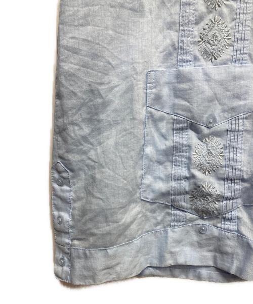SUCCESSO（スッチェッソ）SUCCESSO (スッチェッソ) リネンキューバシャツ ブルー サイズ:Lの古着・服飾アイテム