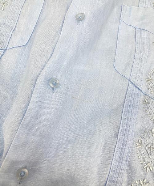 SUCCESSO（スッチェッソ）SUCCESSO (スッチェッソ) リネンキューバシャツ ブルー サイズ:Lの古着・服飾アイテム