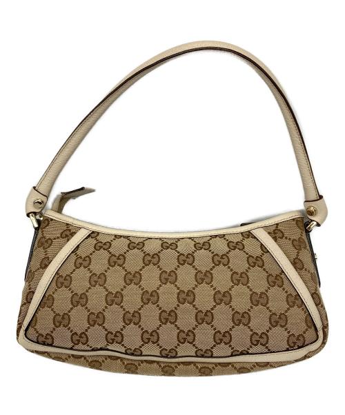 GUCCI（グッチ）GUCCI (グッチ) GGキャンバス セミショルダーバッグ ベージュの古着・服飾アイテム