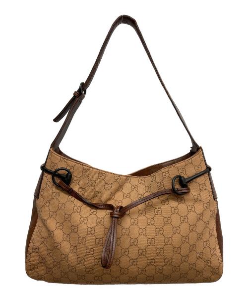 GUCCI（グッチ）GUCCI (グッチ) ホースビット GGキャンバスワンショルダーバッグ ブラウンの古着・服飾アイテム