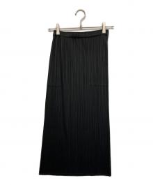 PLEATS PLEASE ISSEY MIYAKE（プリーツプリーズ イッセイミヤケ）の古着「プリーツロングスカート」｜ブラック