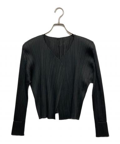 イッセイミヤケPLEATS PLEASE ブラック カーディガン 3 中古・古着通販】PLEATS PLEASE ISSEY MIYAKE (プリーツプリーズ