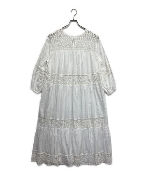 Spick and Span（スピック＆スパン）Spick and Span (スピック＆スパン) HYUレースギャザーワンピース ホワイト サイズ:無しの古着・服飾アイテム