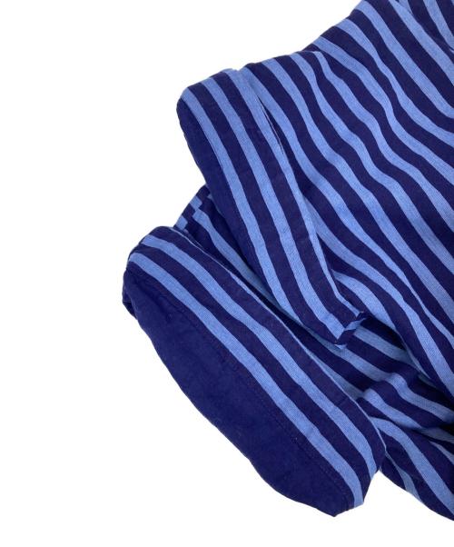 ne quittez pas（ヌキテパ）ne quittez pas (ヌキテパ) Cotton Voile Stripe Waist Gather Dress ブルー サイズ:Mの古着・服飾アイテム