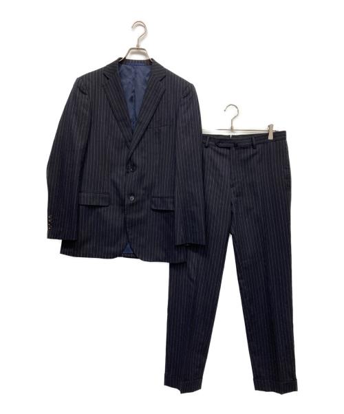 TOMORROW LAND BLUE WORK（トゥモローランドブルーワーク）TOMORROW LAND BLUE WORK (トゥモローランドブルーワーク) ストライプセットアップスーツ ネイビー サイズ:48の古着・服飾アイテム
