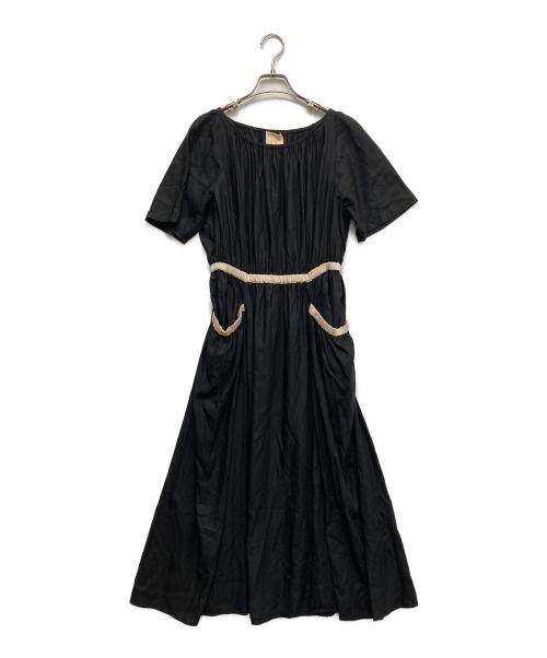 Sybilla（シビラ）Sybilla (シビラ) バイカラーディテールギャザードレス ブラック サイズ:Mの古着・服飾アイテム