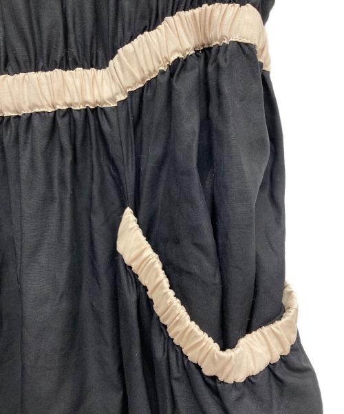 Sybilla（シビラ）Sybilla (シビラ) バイカラーディテールギャザードレス ブラック サイズ:Mの古着・服飾アイテム
