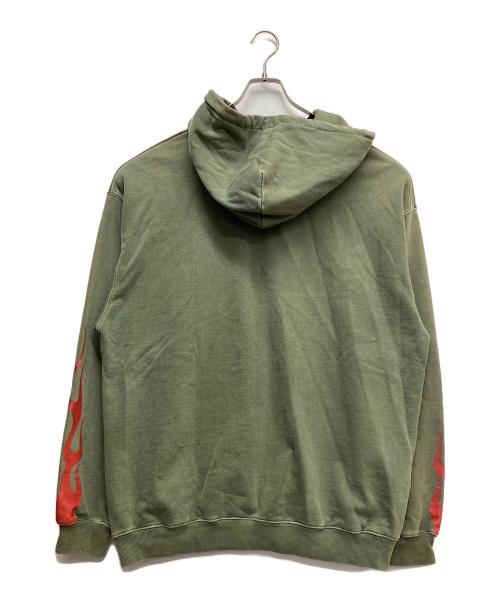 X-LARGE（エクストララージ）X-LARGE (エクストララージ) PIGMENT DYED PEACE HOODED SWEATSHIRT グリーン サイズ:XLの古着・服飾アイテム
