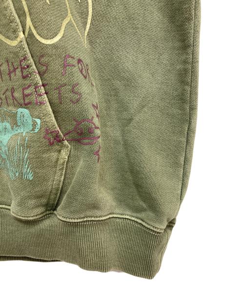 X-LARGE（エクストララージ）X-LARGE (エクストララージ) PIGMENT DYED PEACE HOODED SWEATSHIRT グリーン サイズ:XLの古着・服飾アイテム
