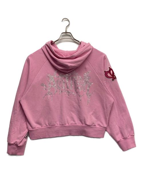 古着（フルギ）古着 (フルギ) 初恋フード恋色ジップパーカー ピンク サイズ:Sの古着・服飾アイテム