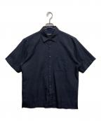BLACK LABEL CRESTBRIDGEブラックレーベル クレストブリッジ）の古着「シアサッカー半袖シャツ」｜ネイビー