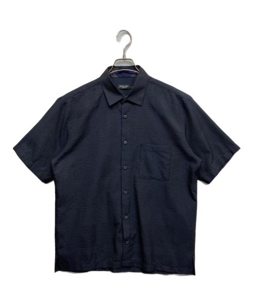 BLACK LABEL CRESTBRIDGE（ブラックレーベル クレストブリッジ）BLACK LABEL CRESTBRIDGE (ブラックレーベル クレストブリッジ) シアサッカー半袖シャツ ネイビー サイズ:Ｌの古着・服飾アイテム