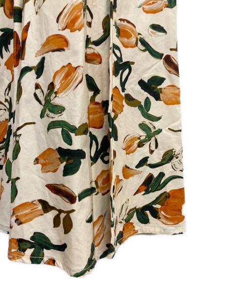 MARNI（マルニ）MARNI (マルニ) フラワープリントノースリーブワンピース グリーン×オレンジ サイズ:36の古着・服飾アイテム
