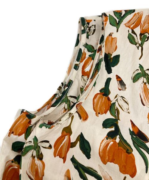 MARNI（マルニ）MARNI (マルニ) フラワープリントノースリーブワンピース グリーン×オレンジ サイズ:36の古着・服飾アイテム