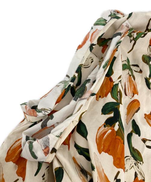 MARNI（マルニ）MARNI (マルニ) フラワープリントノースリーブワンピース グリーン×オレンジ サイズ:36の古着・服飾アイテム