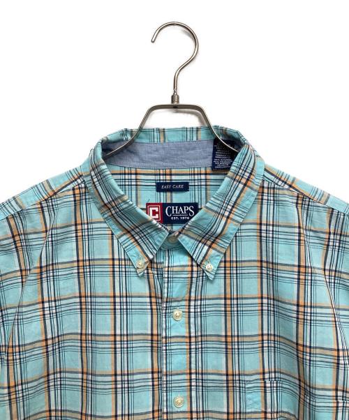 CHAPS（チャップス）CHAPS (チャップス) チェック半袖シャツ ブルー サイズ:XXLの古着・服飾アイテム