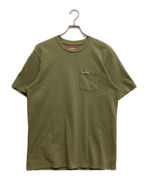 SUPREME（シュプリーム）Supreme (シュプリーム) スモールロゴポケットTシャツ オリーブ サイズ:Sの古着・服飾アイテム