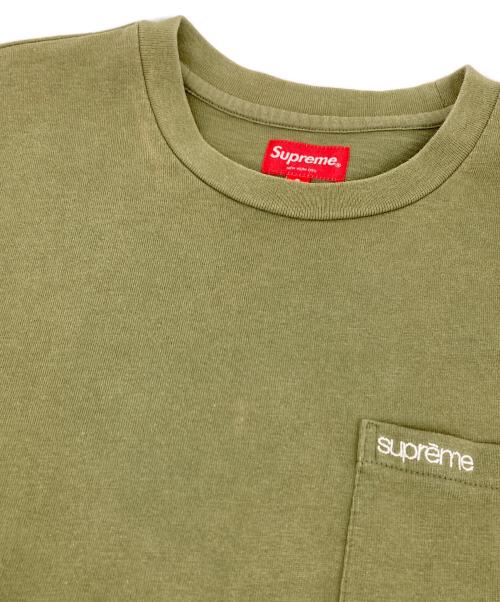 SUPREME（シュプリーム）Supreme (シュプリーム) スモールロゴポケットTシャツ オリーブ サイズ:Sの古着・服飾アイテム