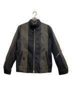 DIESEL Black Goldディーゼル ブラック ゴールド）の古着「バイカラージップアップジャケット」｜オリーブ×ブラック