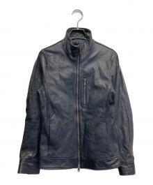 TETE HOMME（テット オム）の古着「ラムレザージャケット」｜ネイビー