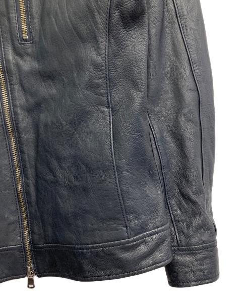 TETE HOMME（テット オム）TETE HOMME (テット オム) ラムレザージャケット ネイビー サイズ:4の古着・服飾アイテム