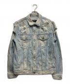 DIESELディーゼル）の古着「ダメージデニムジャケット」｜ネイビー