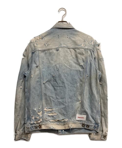 DIESEL（ディーゼル）DIESEL (ディーゼル) ダメージデニムジャケット ネイビー サイズ:Sの古着・服飾アイテム