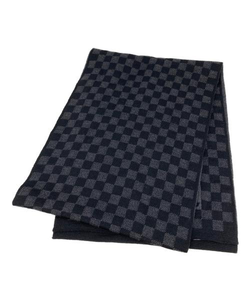 LOUIS VUITTON（ルイ ヴィトン）LOUIS VUITTON (ルイ ヴィトン) エシャルププティ-ウールマフラー グレー×ブラックの古着・服飾アイテム