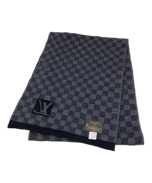 LOUIS VUITTON（ルイ ヴィトン）LOUIS VUITTON (ルイ ヴィトン) エシャルププティ-ウールマフラー グレー×ブラックの古着・服飾アイテム