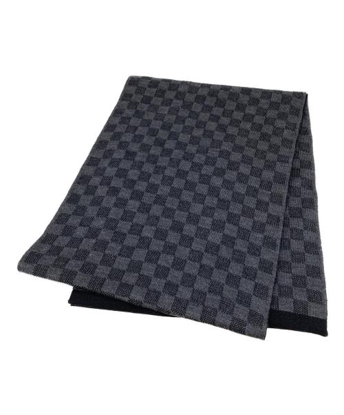LOUIS VUITTON（ルイ ヴィトン）LOUIS VUITTON (ルイ ヴィトン) エシャルププティ-ウールマフラー グレー×ブラックの古着・服飾アイテム