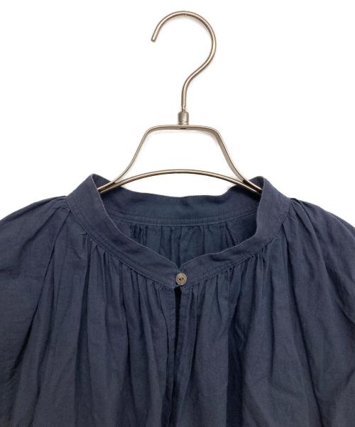 MACPHEE（マカフィー）MACPHEE (マカフィー) コットンローン ネックギャザーブラウス ネイビー サイズ:36の古着・服飾アイテム