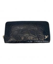 Vivienne Westwood（ヴィヴィアンウエストウッド）の古着「エンボスラウンドジップウォレット」｜ブラック